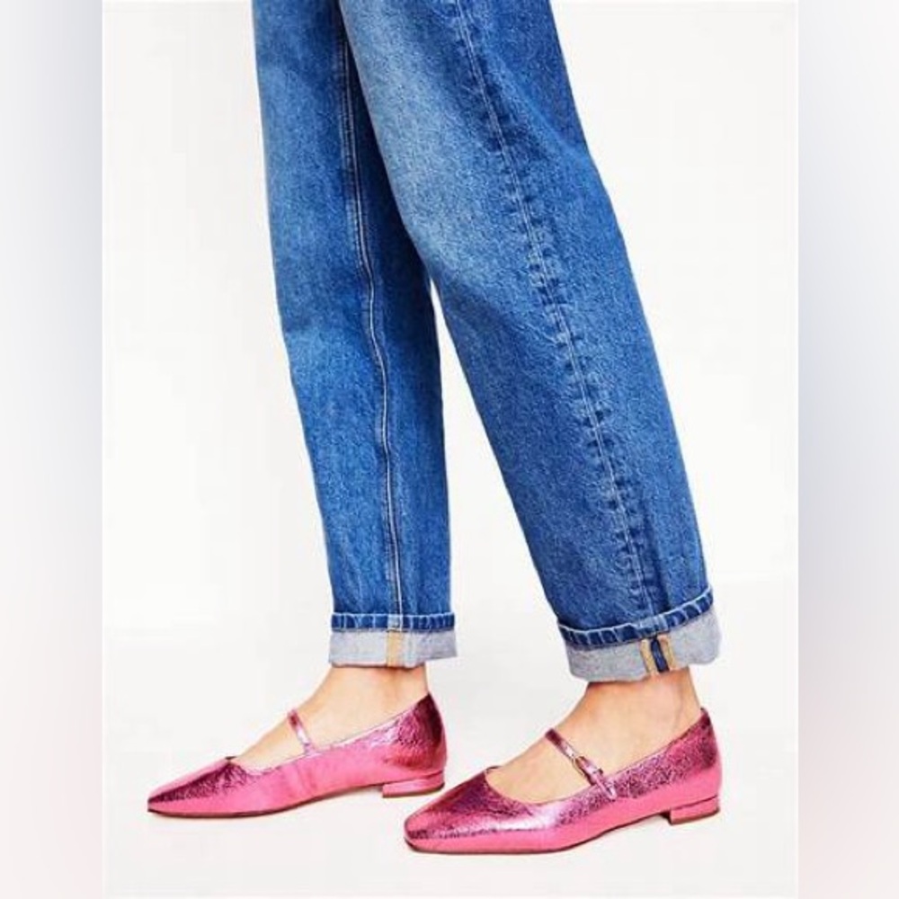 Boden Shimmering Pink Loafers - Picture 3 of 7